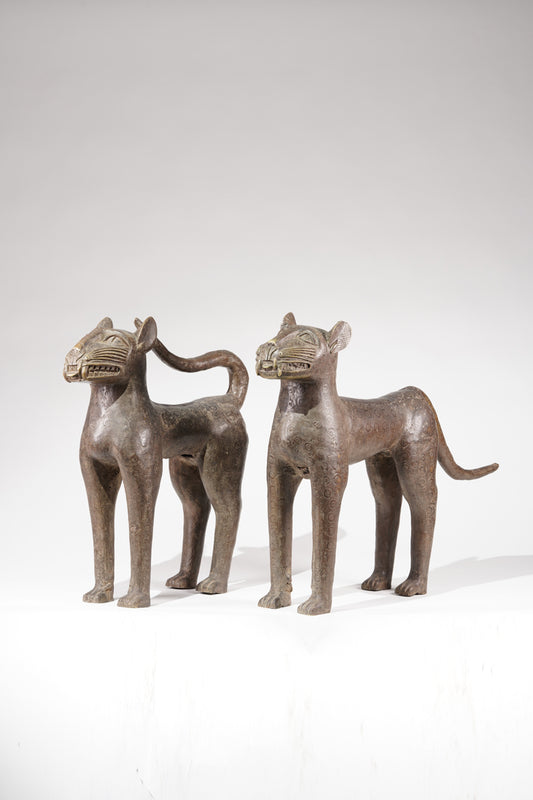 A couple of Bronze Leopards