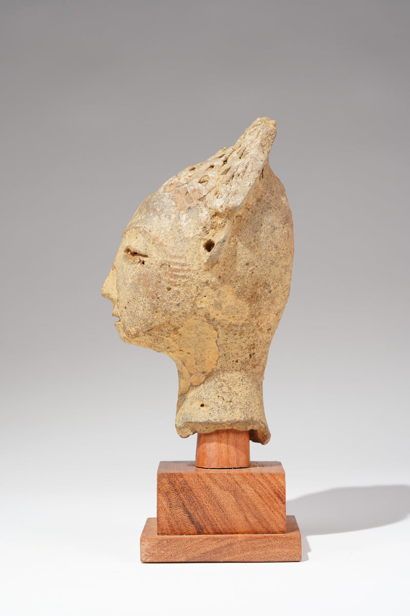 A fragmentary Akan Memorial terracotta head