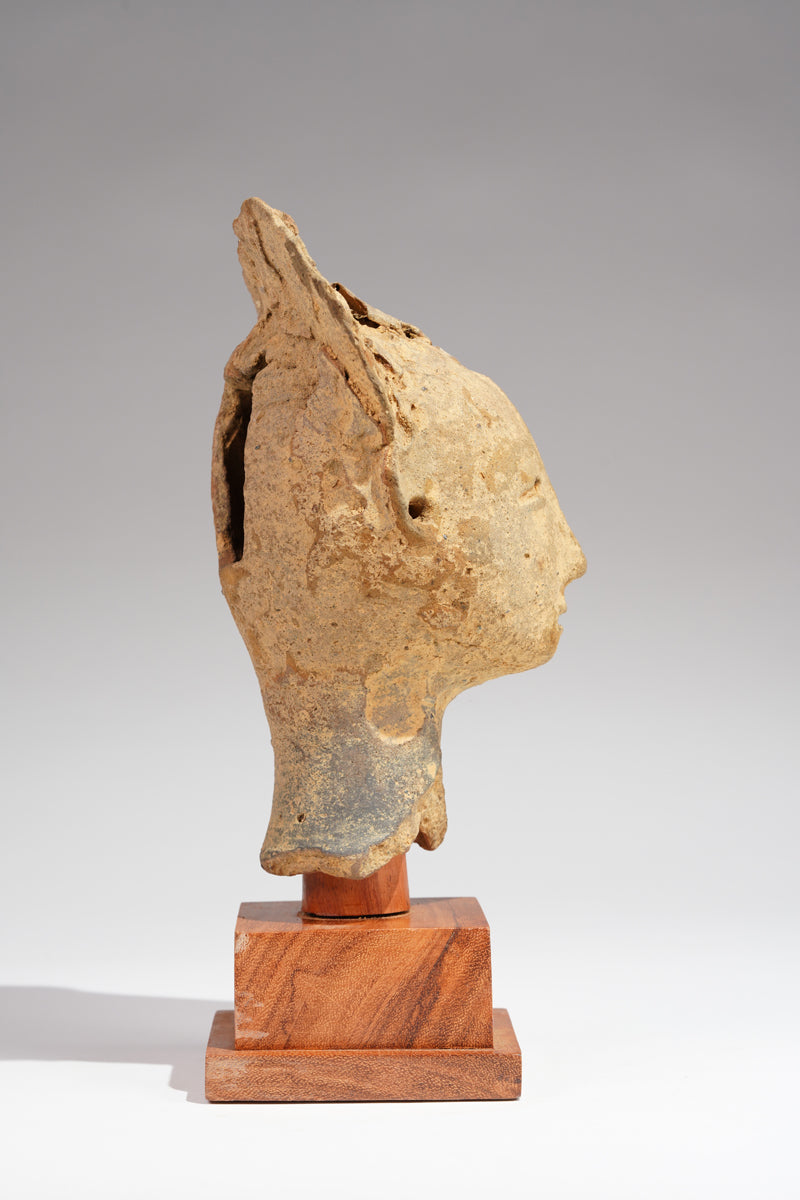 A fragmentary Akan Memorial terracotta head