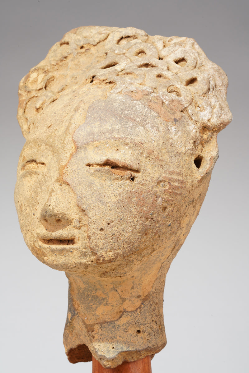 A fragmentary Akan Memorial terracotta head