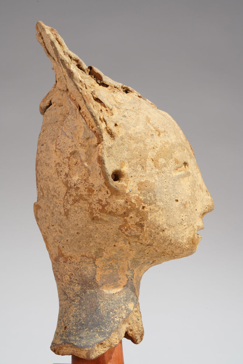 A fragmentary Akan Memorial terracotta head