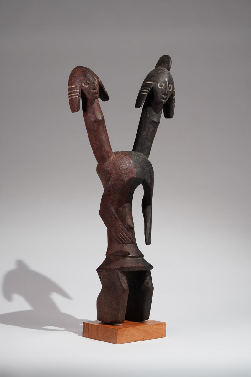 A double headed Mumuye sculpture
