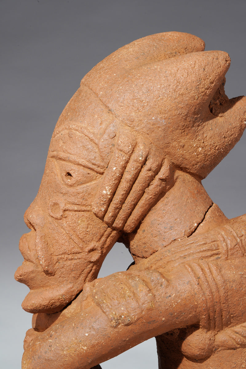 A male terracotta figure in the Nok