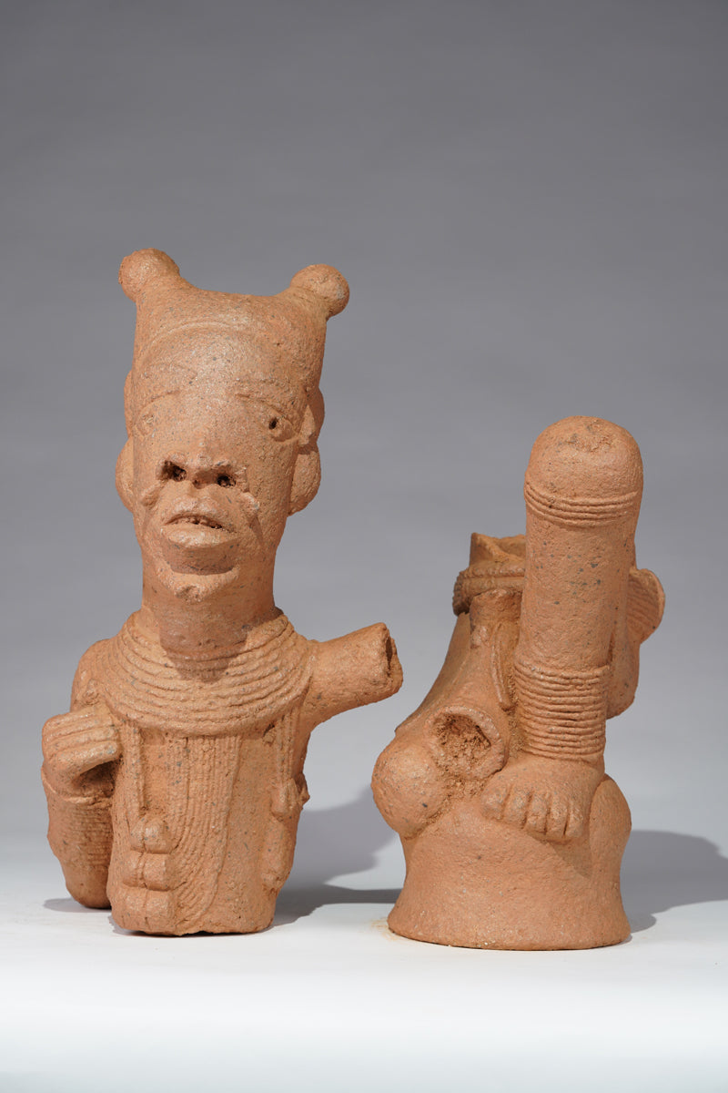 A fragmentary terracotta sculpture