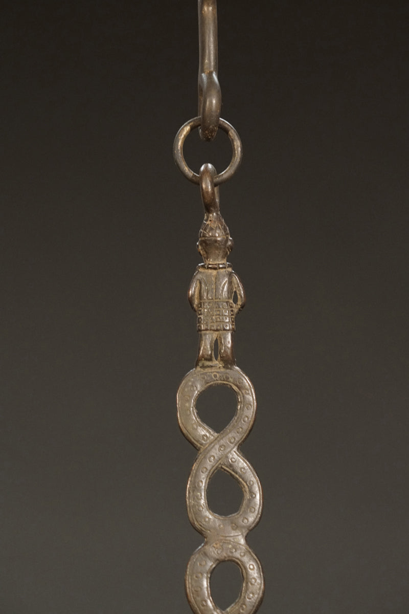 A Benin bronze oil lamp