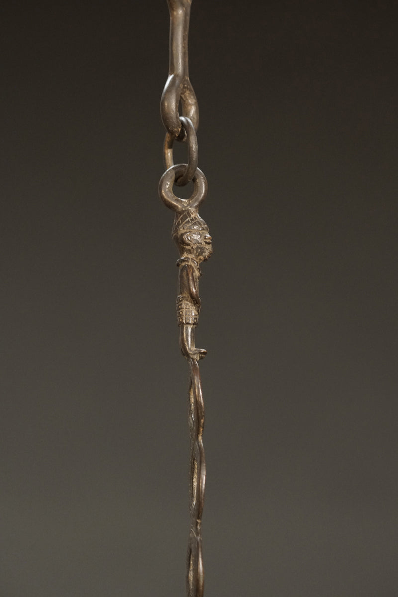 A Benin bronze oil lamp