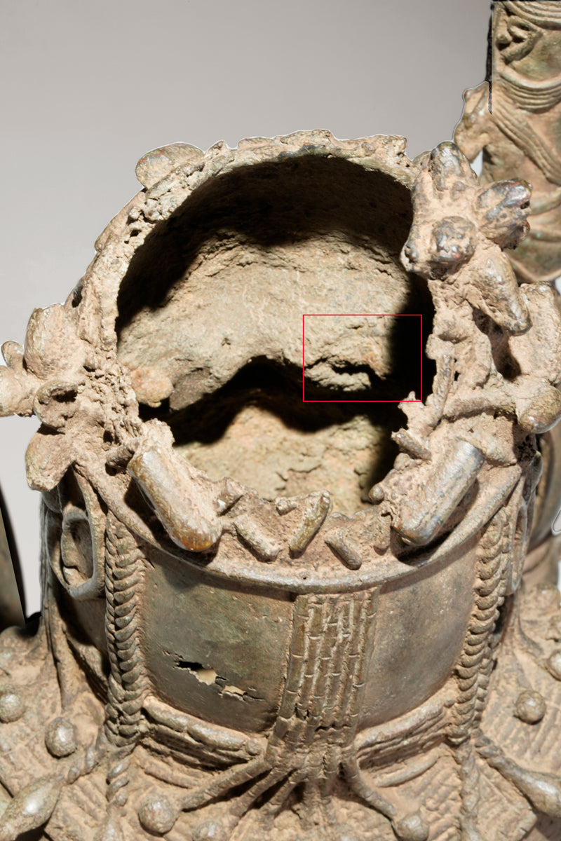 A bronze statue of an Oba in the Benin style