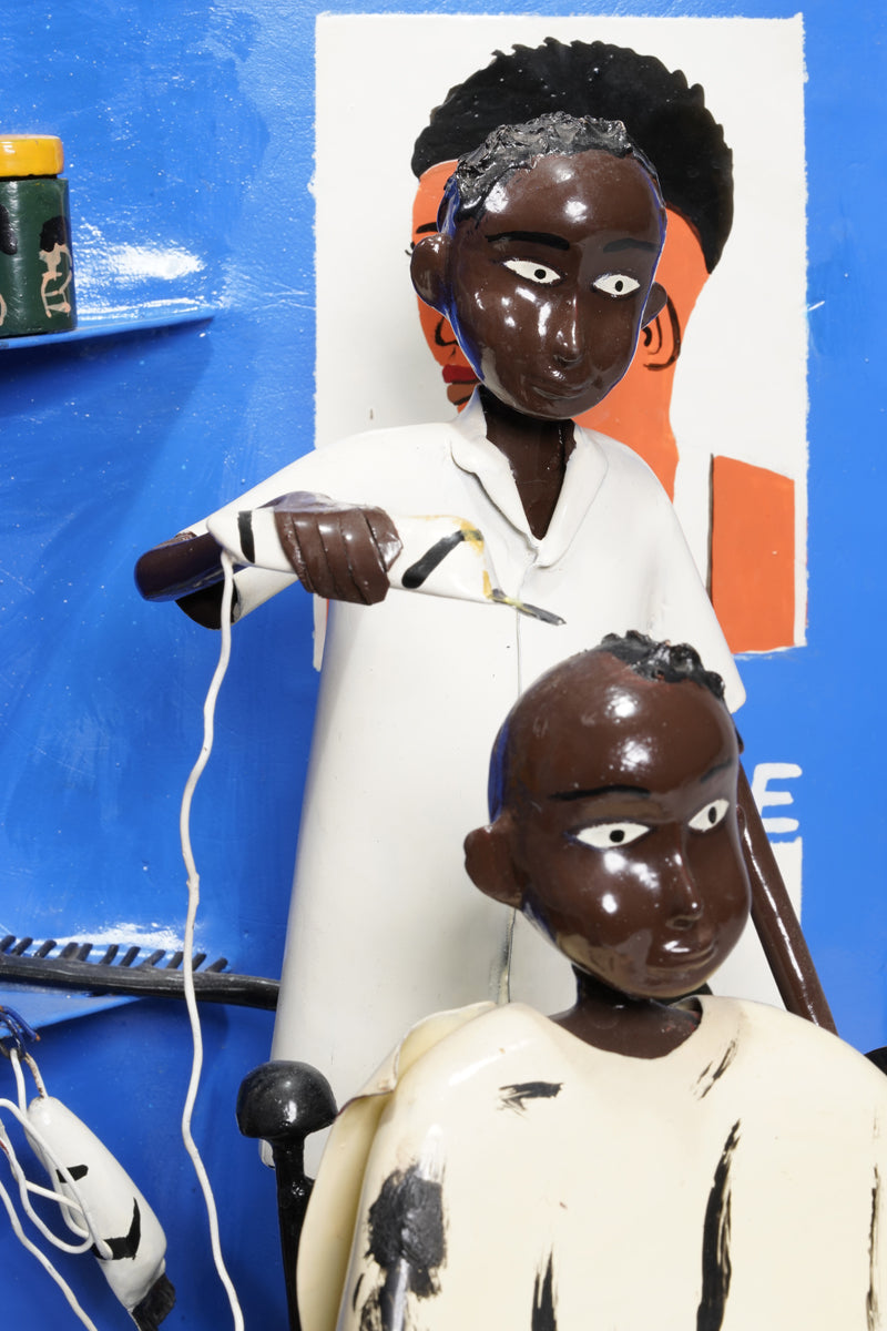 An African barber shop