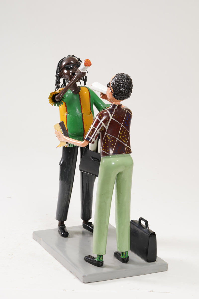 A scene with a pair of smoking young people