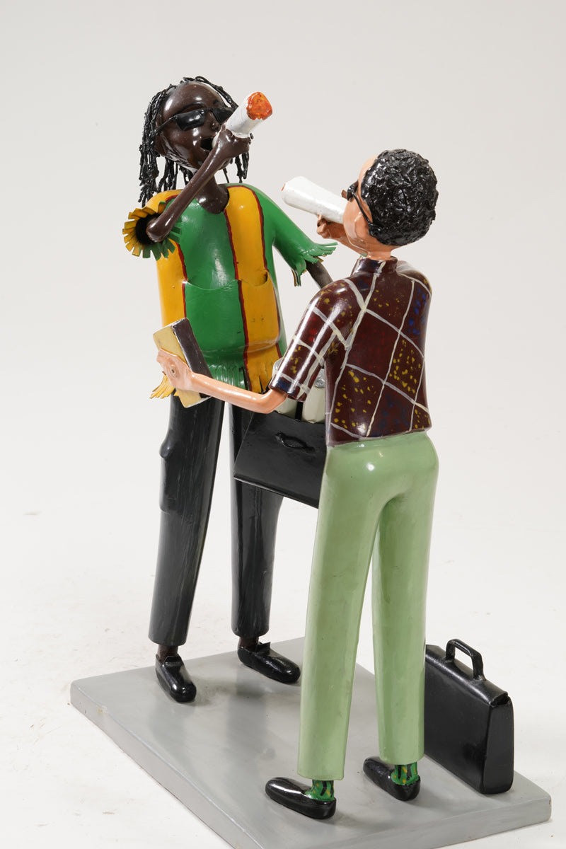 A scene with a pair of smoking young people