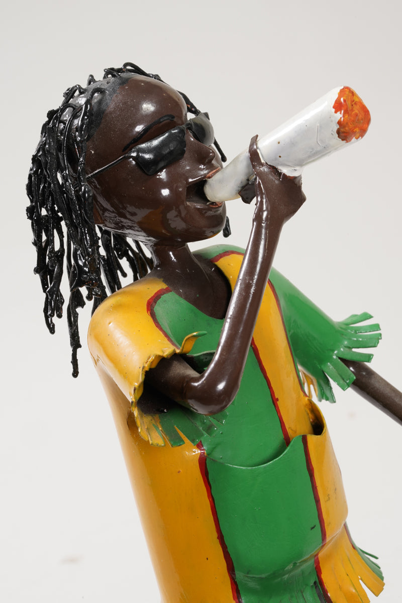 A scene with a pair of smoking young people