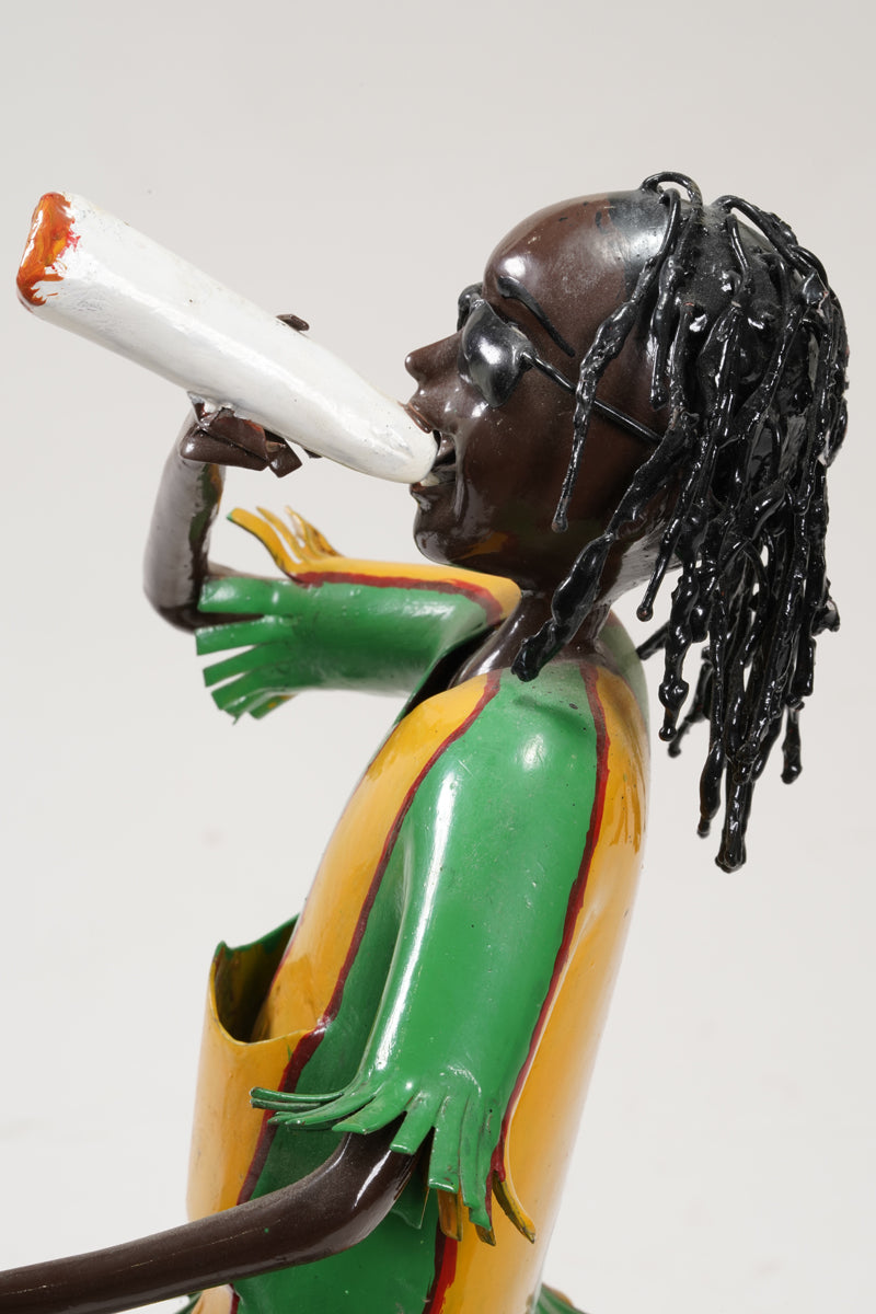 A scene with a pair of smoking young people