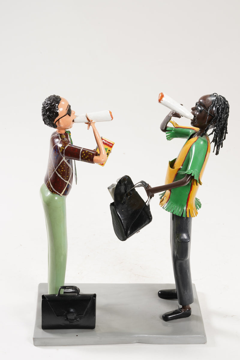 A scene with a pair of smoking young people