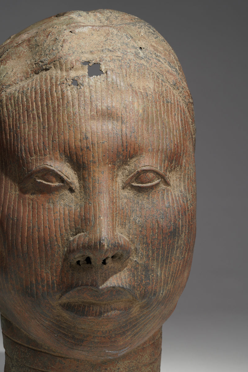 A bronze head