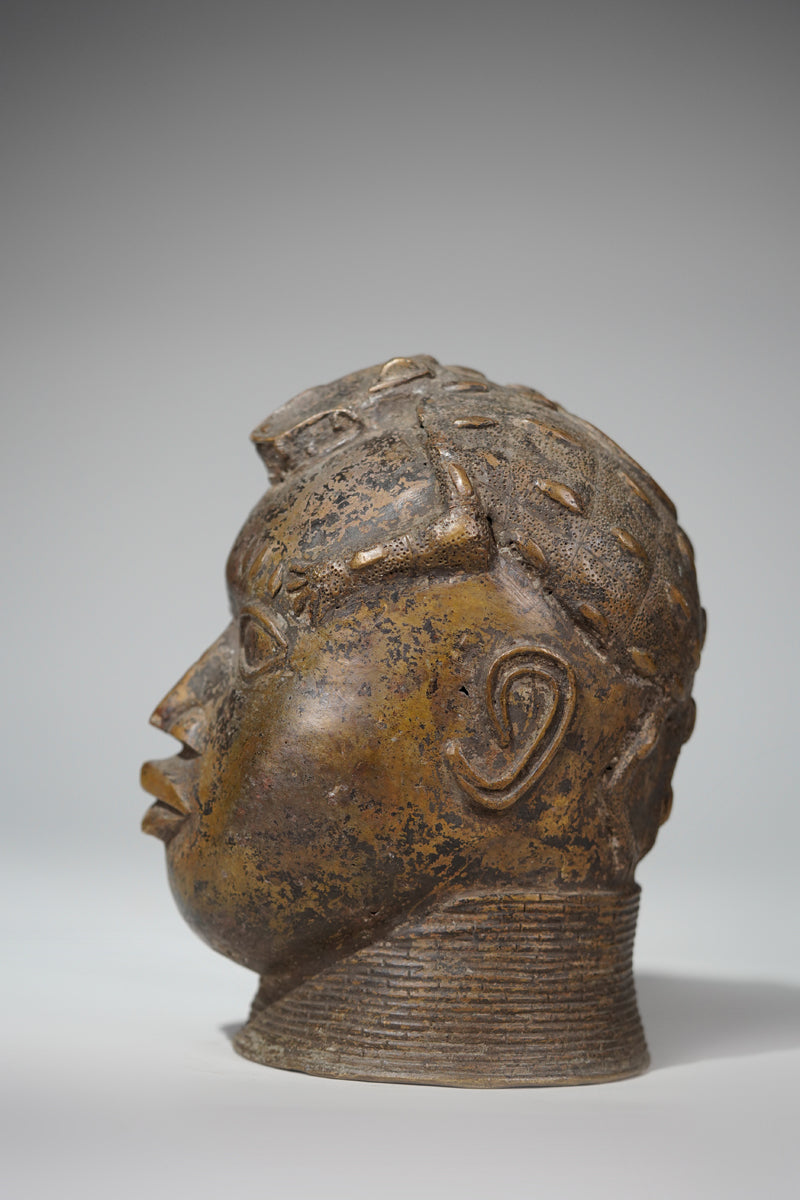 A Bronze head in the style of Benin