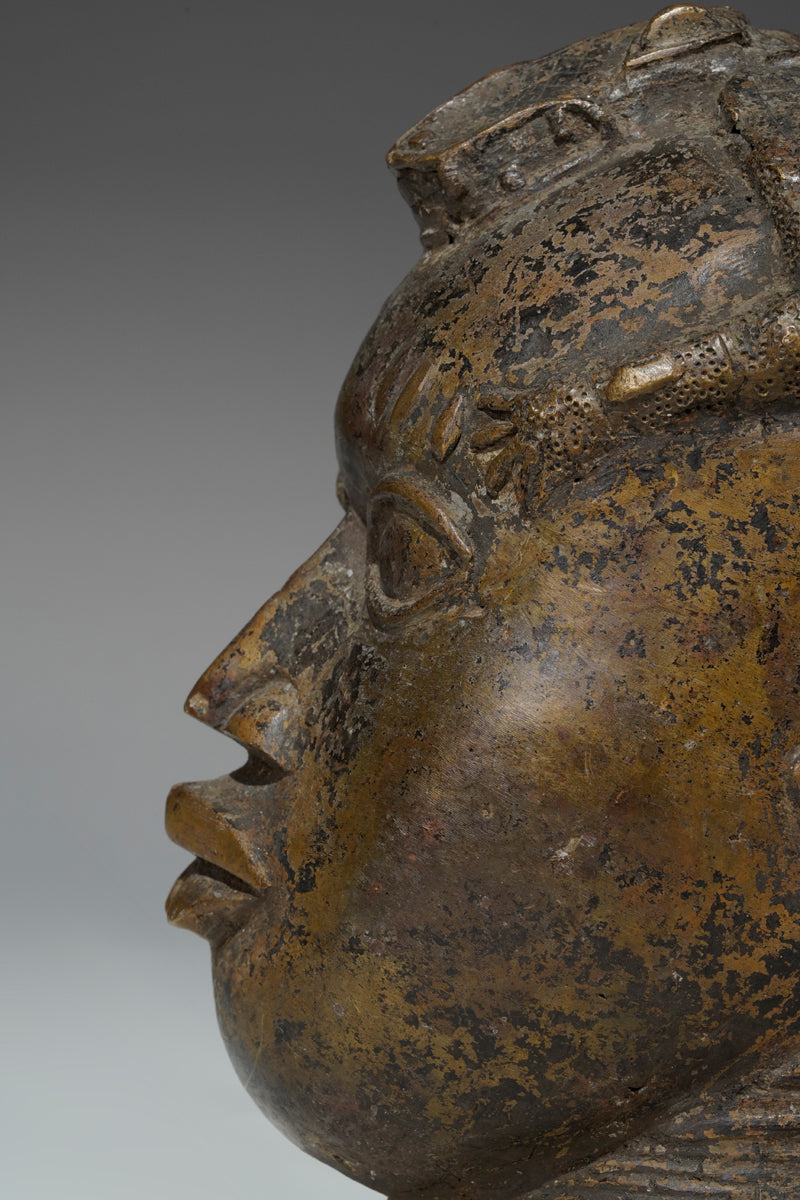 A Bronze head in the style of Benin