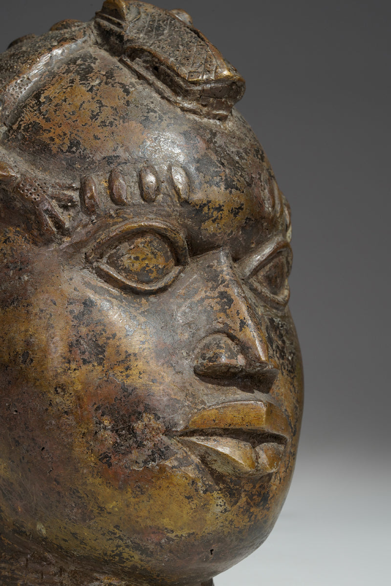 A Bronze head in the style of Benin