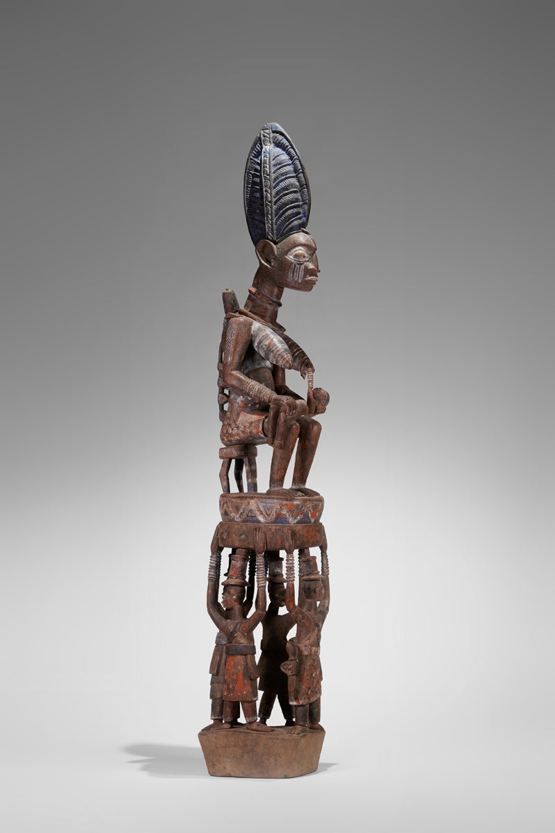 A Yoruba pole carving