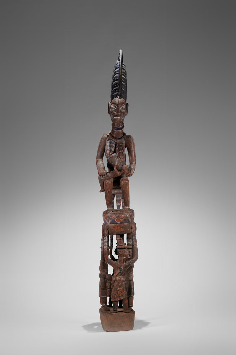 A Yoruba pole carving