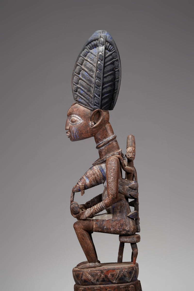 A Yoruba pole carving