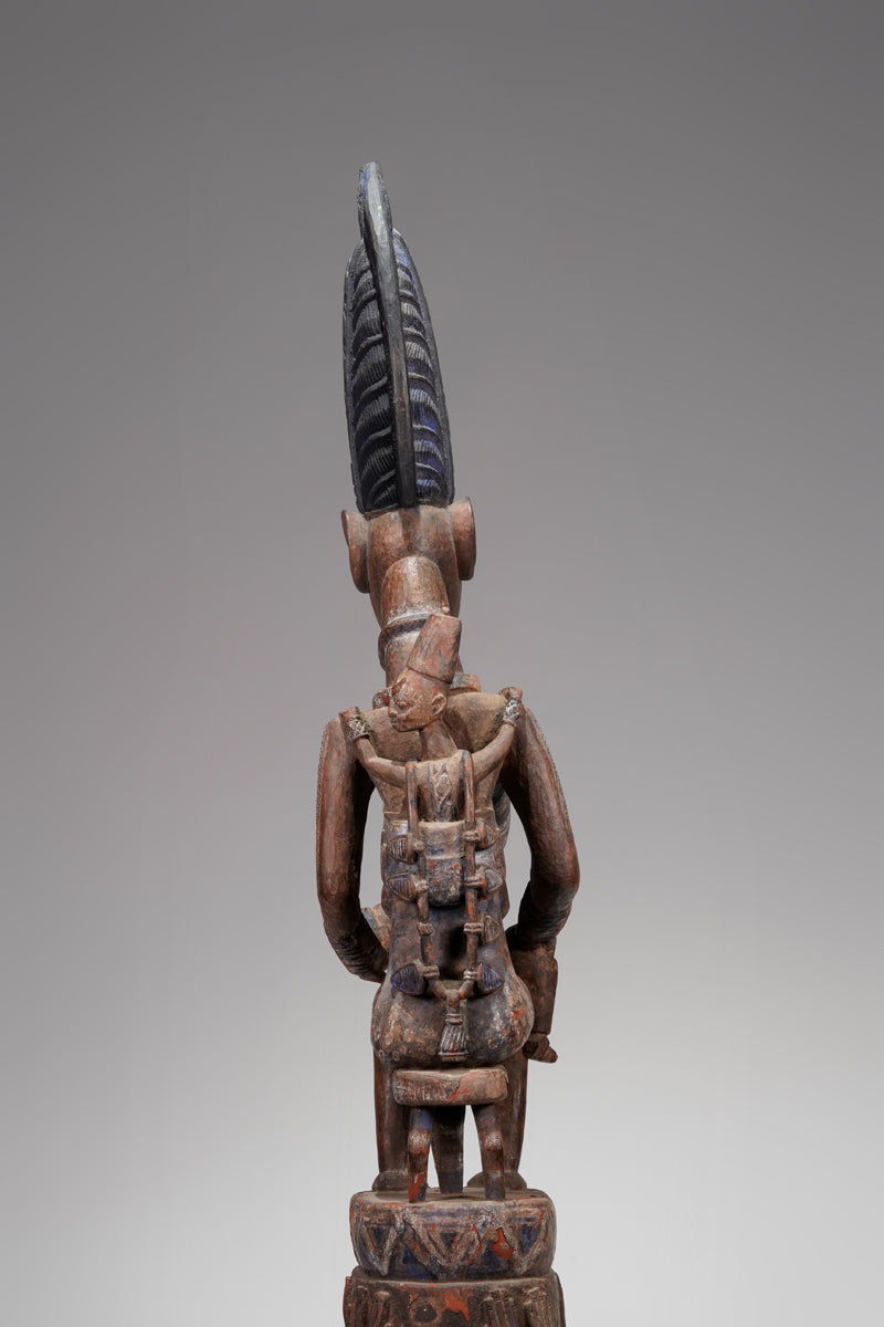 A Yoruba pole carving