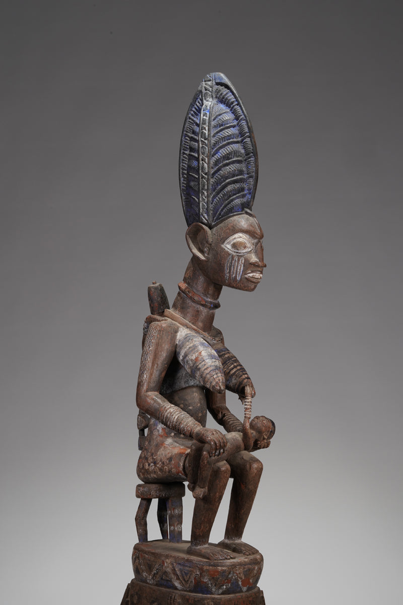 A Yoruba pole carving