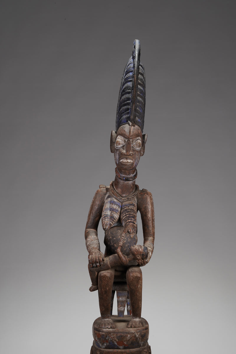 A Yoruba pole carving