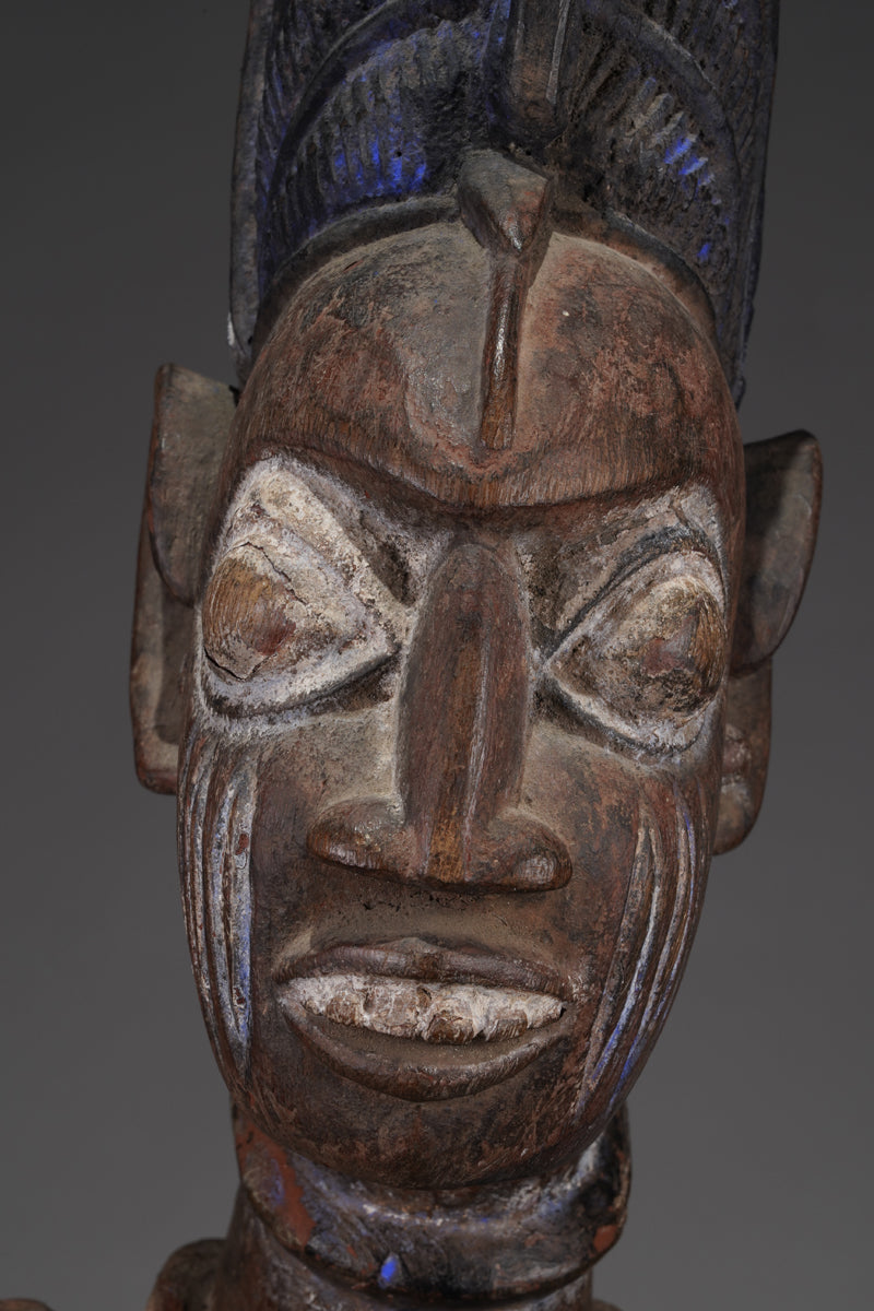 A Yoruba pole carving