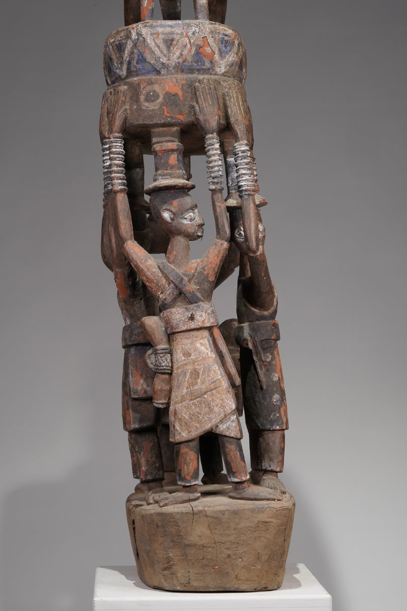 A Yoruba pole carving