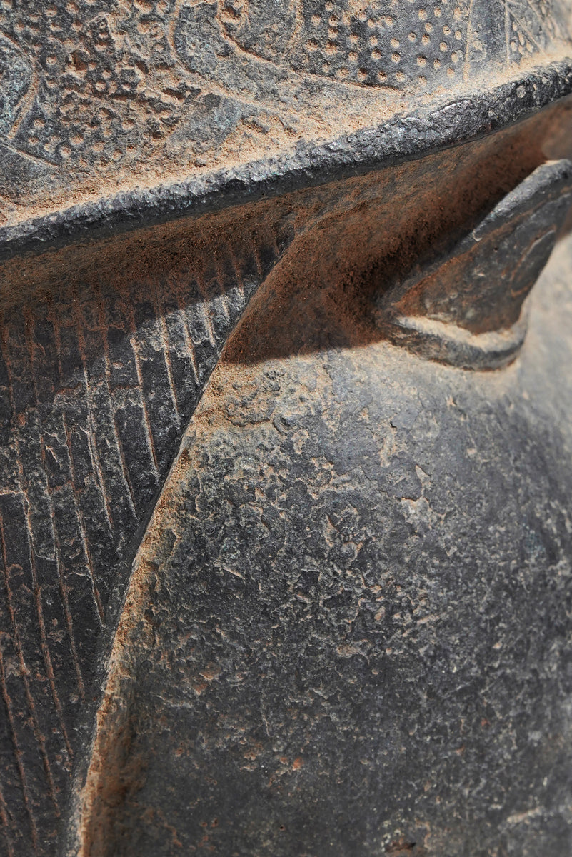 A Bronze head of a Portuguese in the style of Benin