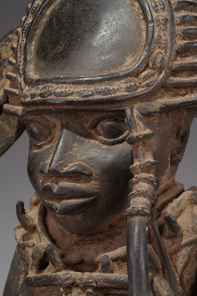 A bronze sculpture in the style of Ife
