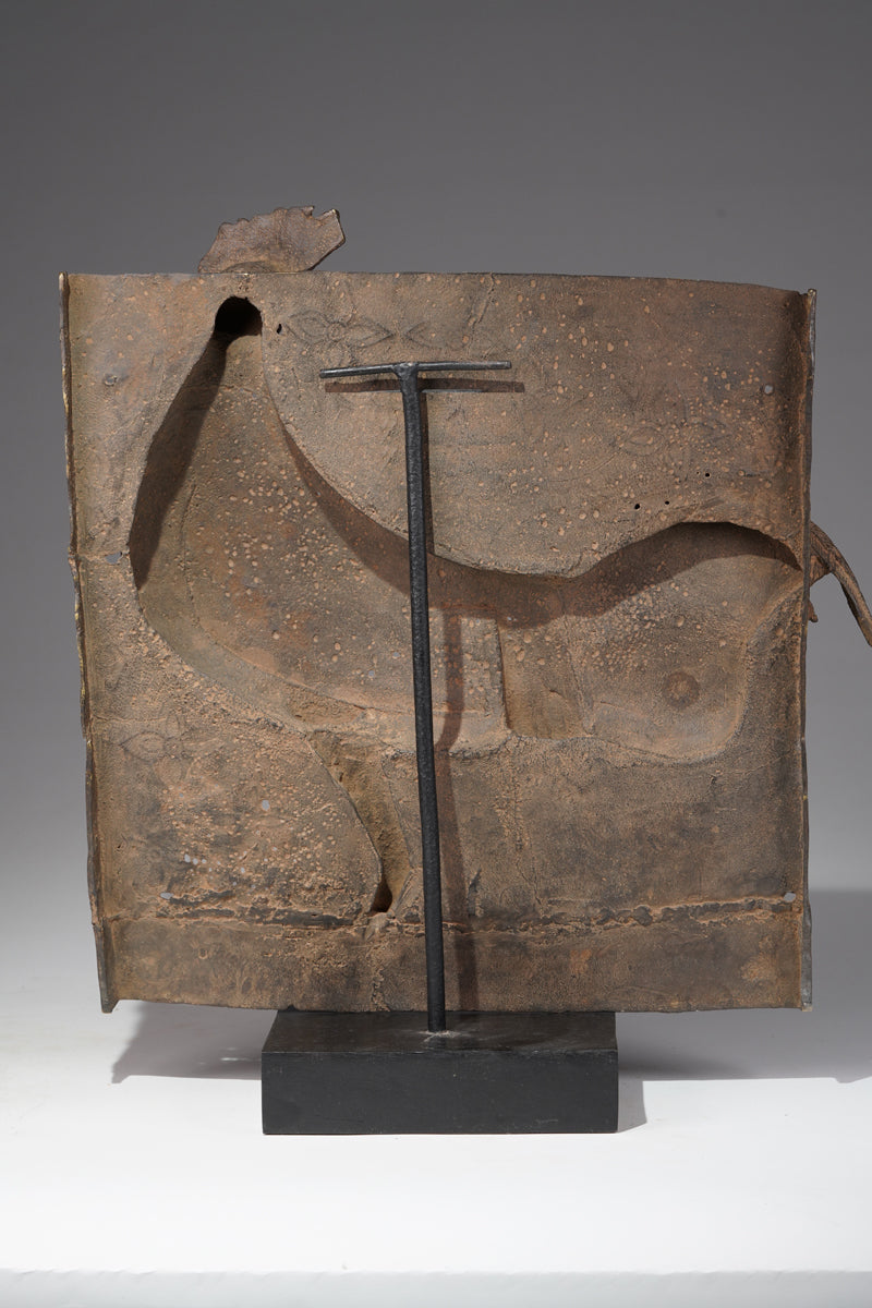 An extremly rare rooster Brass plate
