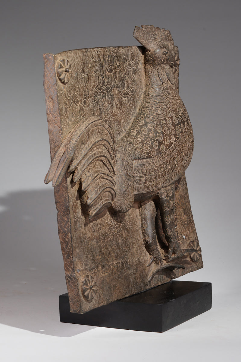An extremly rare rooster Brass plate