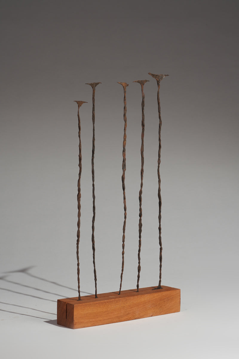 A set of five Kisi iron "pennies" currency