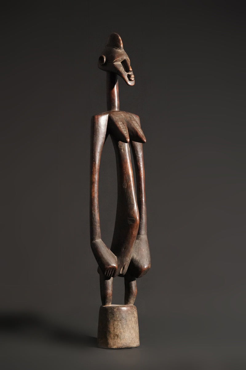 A high aged female Senufo Rhythm Pounder, called "Deblé