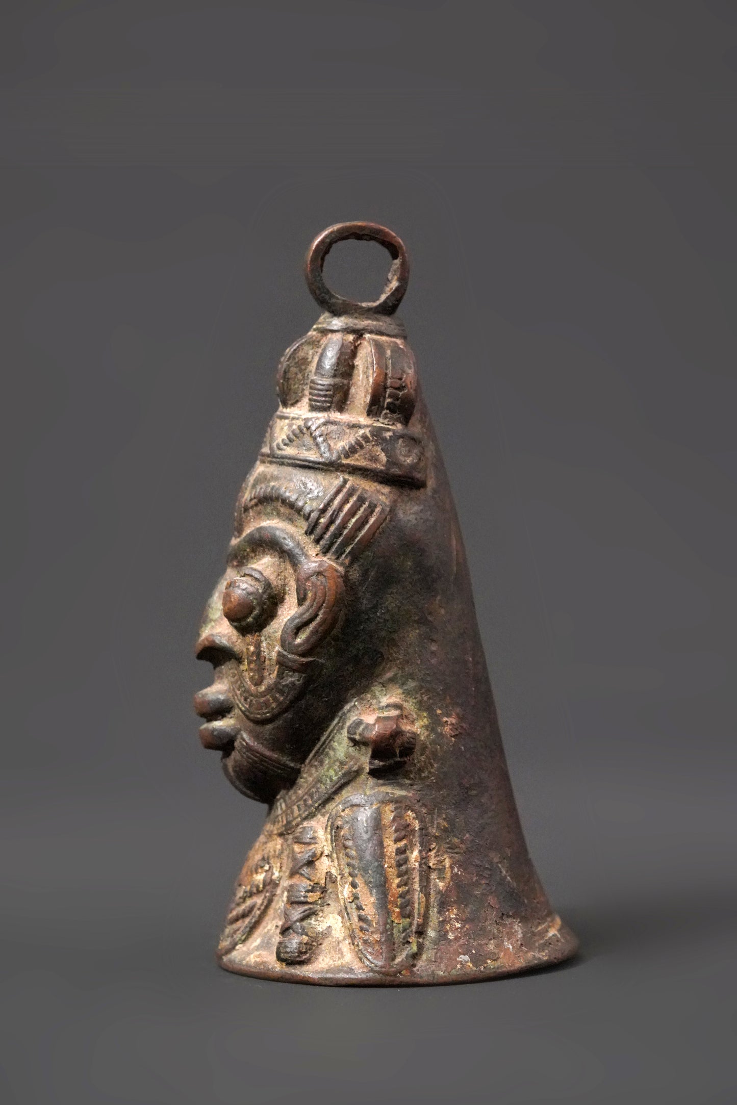 A Yoruba or Benin brass bell