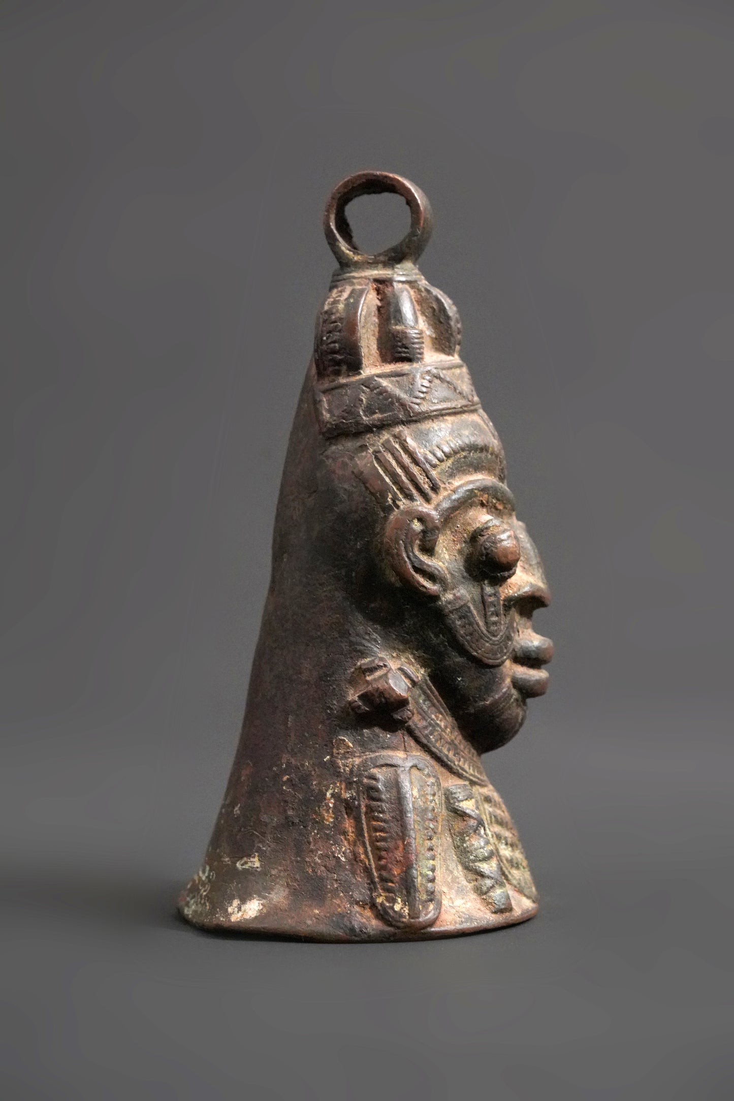 A Yoruba or Benin brass bell