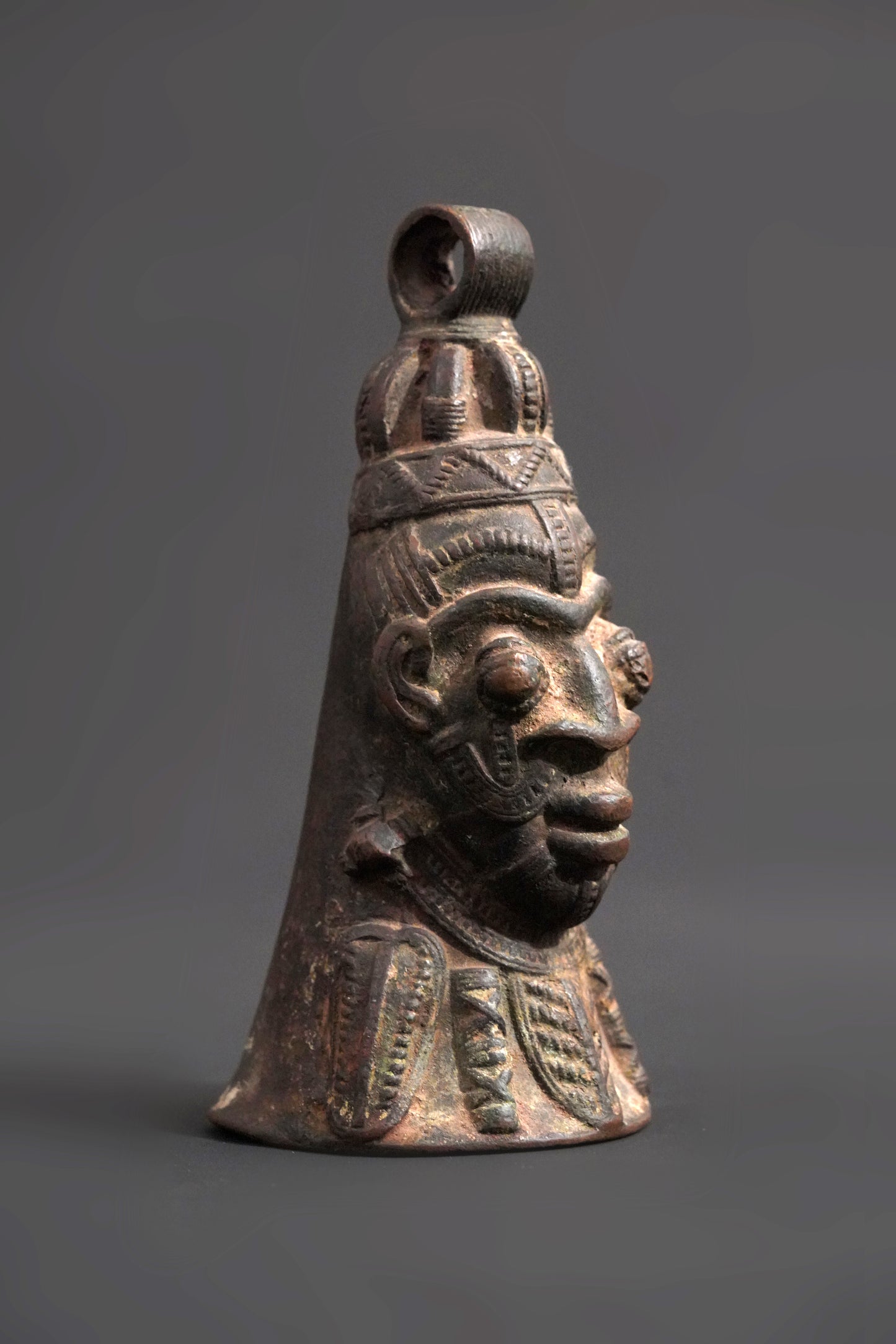 A Yoruba or Benin brass bell