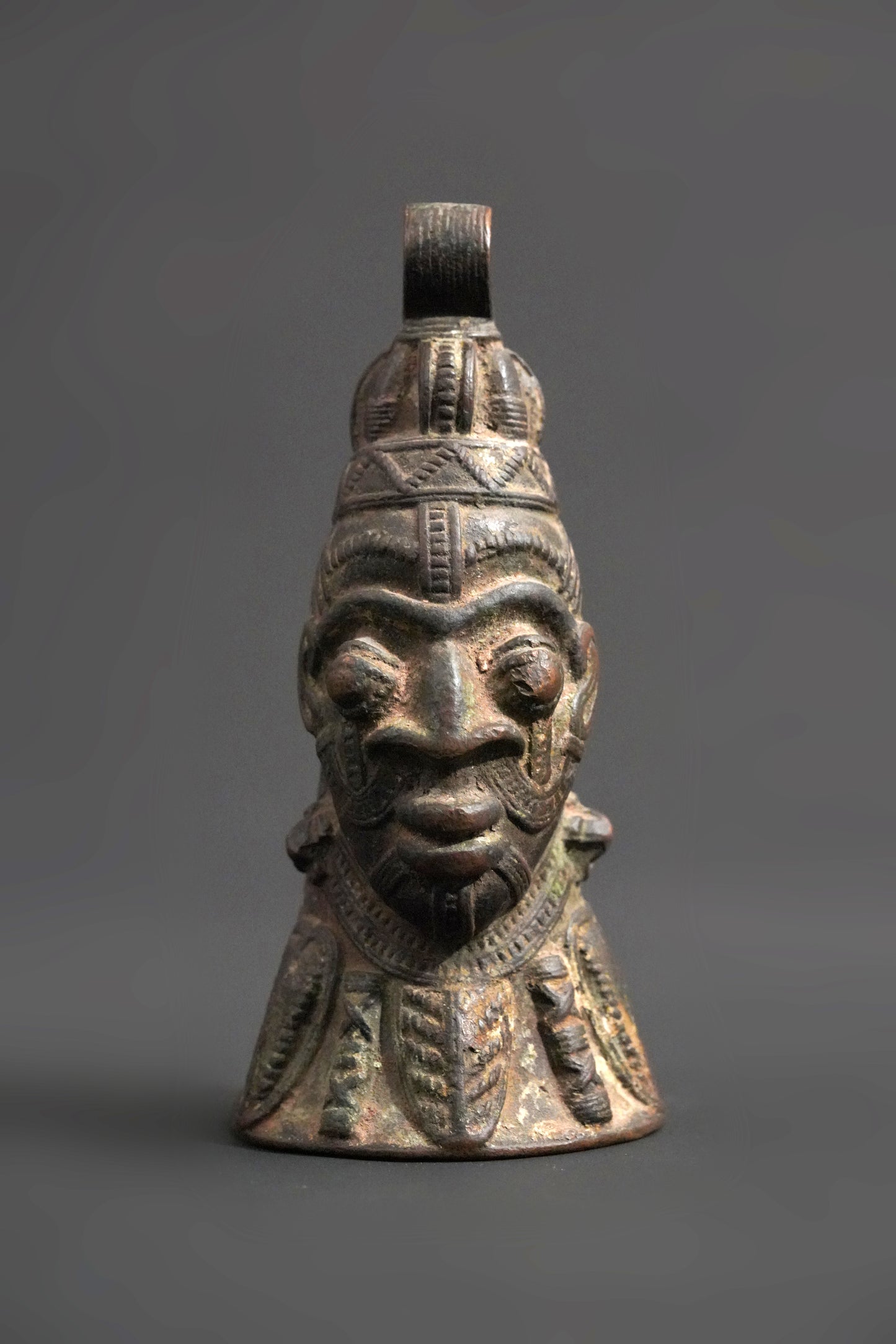 A Yoruba or Benin brass bell