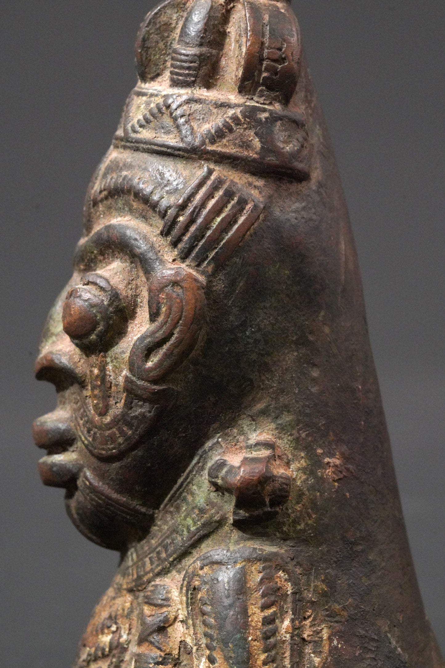 A Yoruba or Benin brass bell