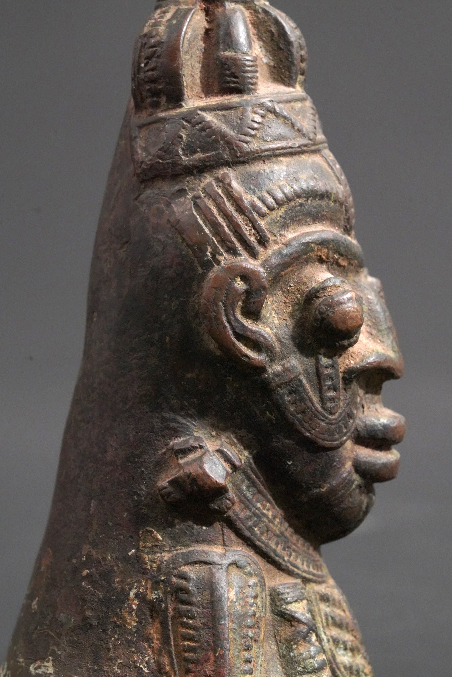 A Yoruba or Benin brass bell