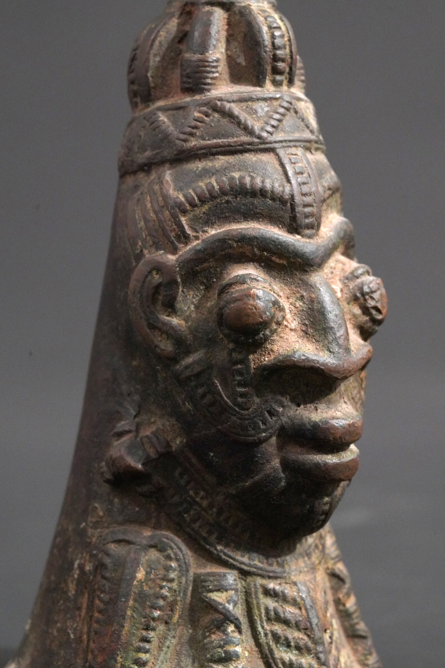 A Yoruba or Benin brass bell