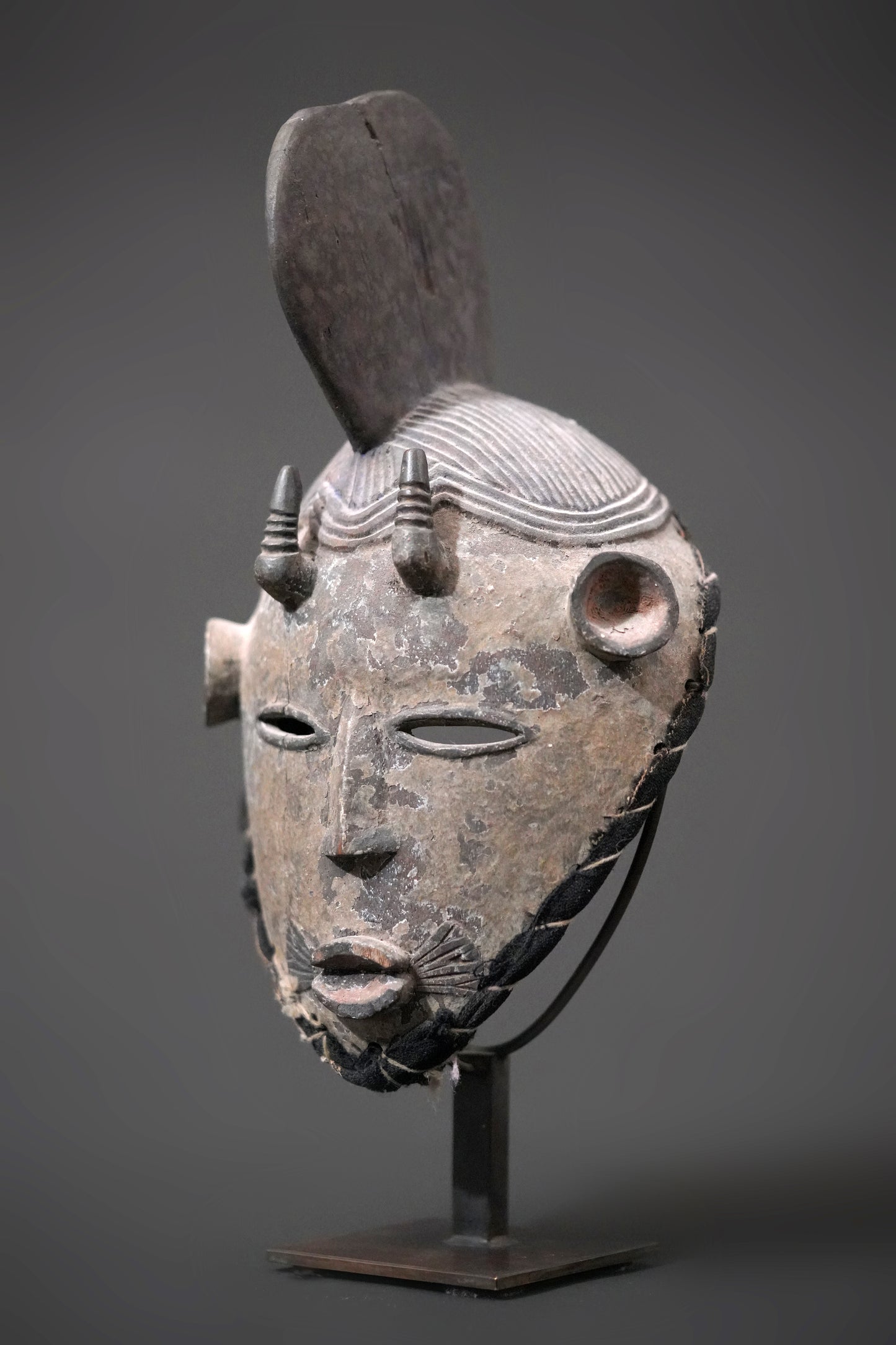 A very rare wooden Tiv mask