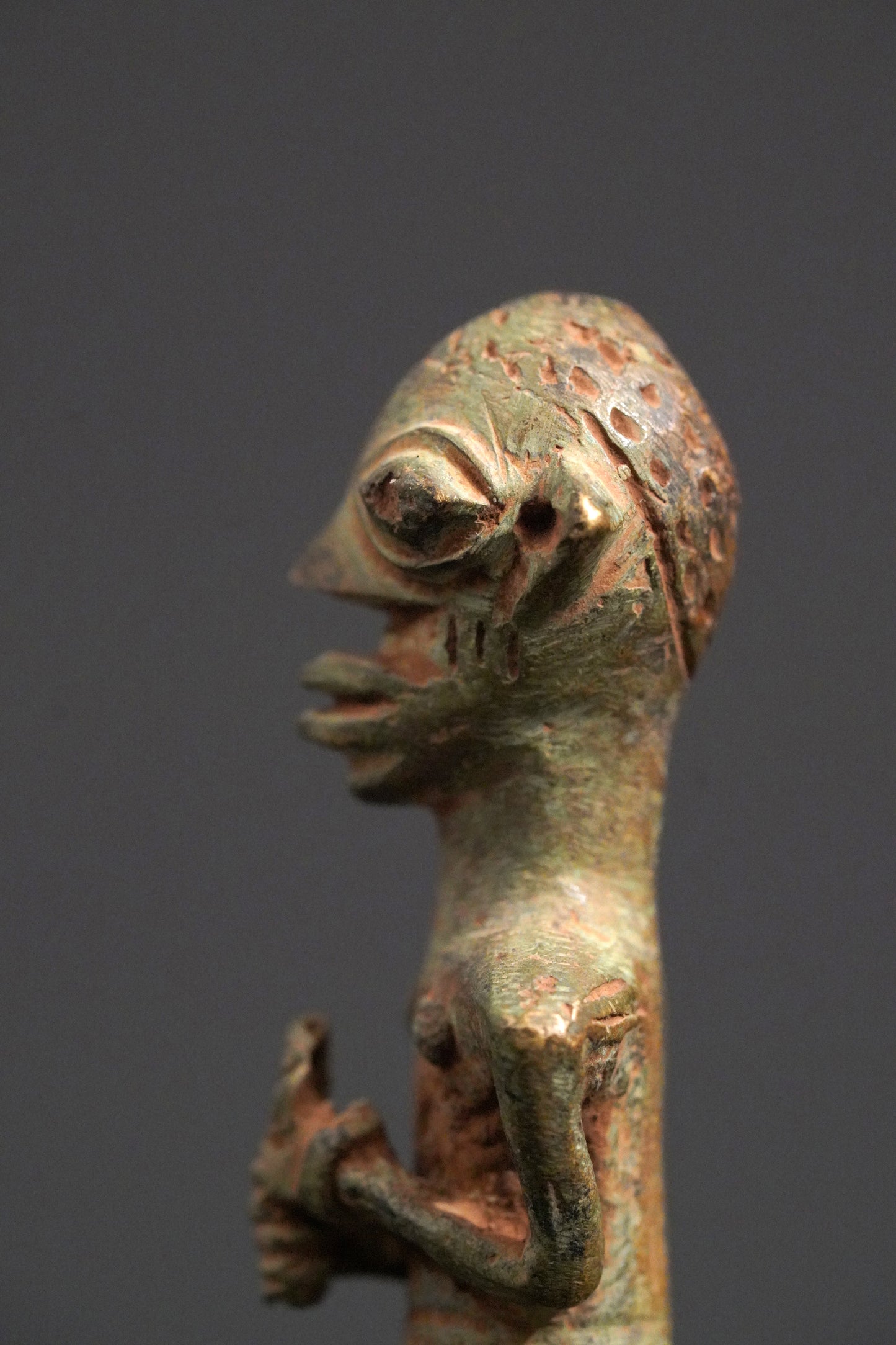 A male Yoruba metal sculpture