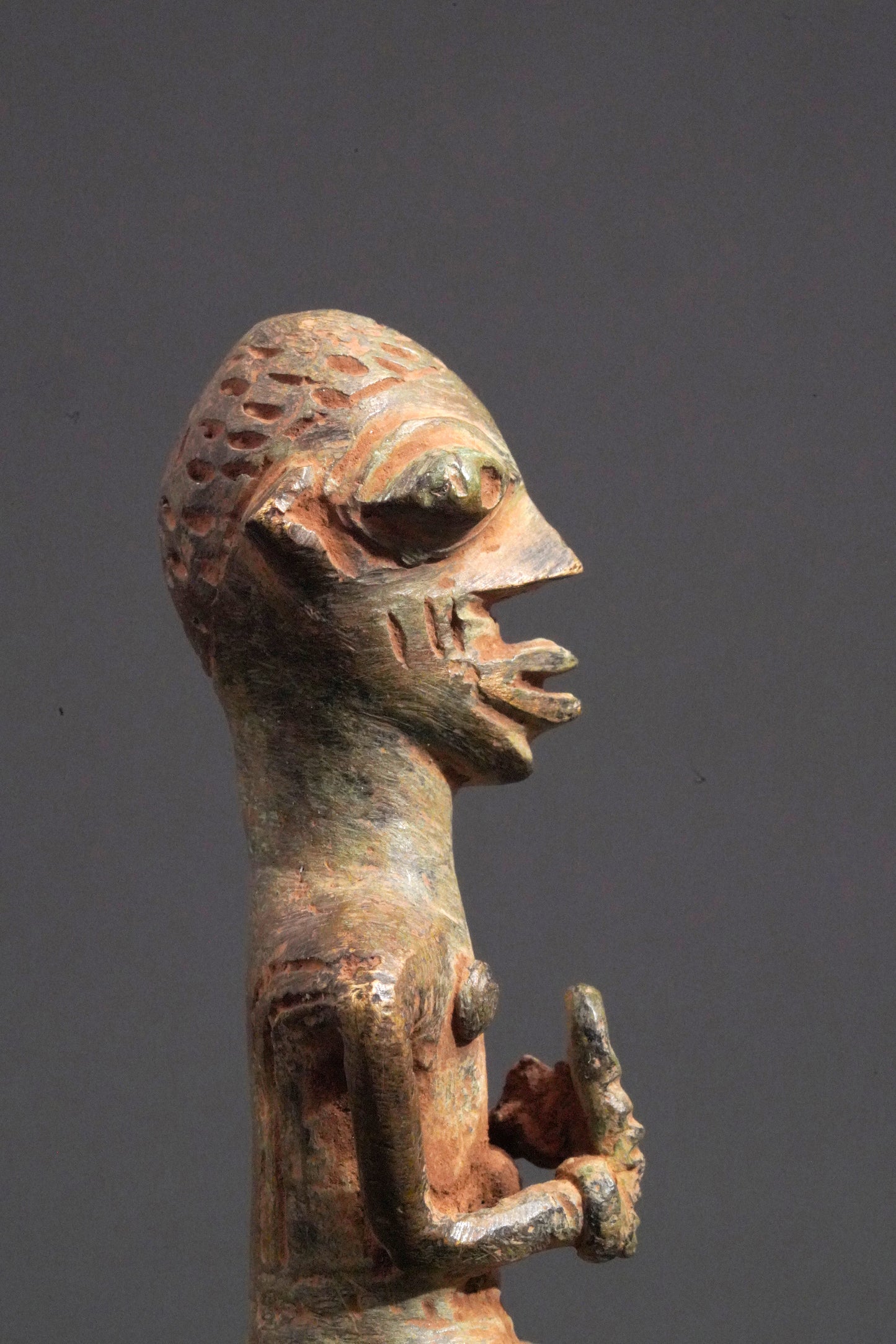 A male Yoruba metal sculpture