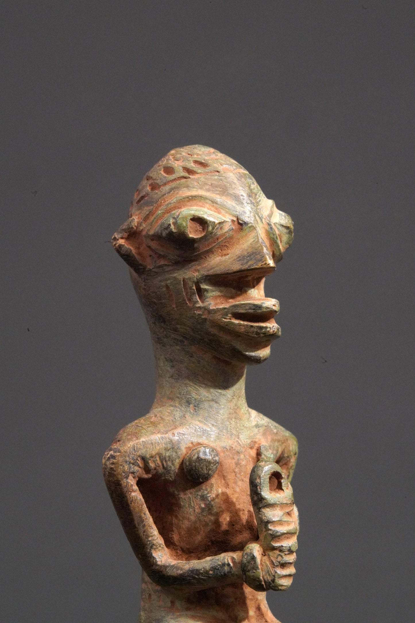 A male Yoruba metal sculpture