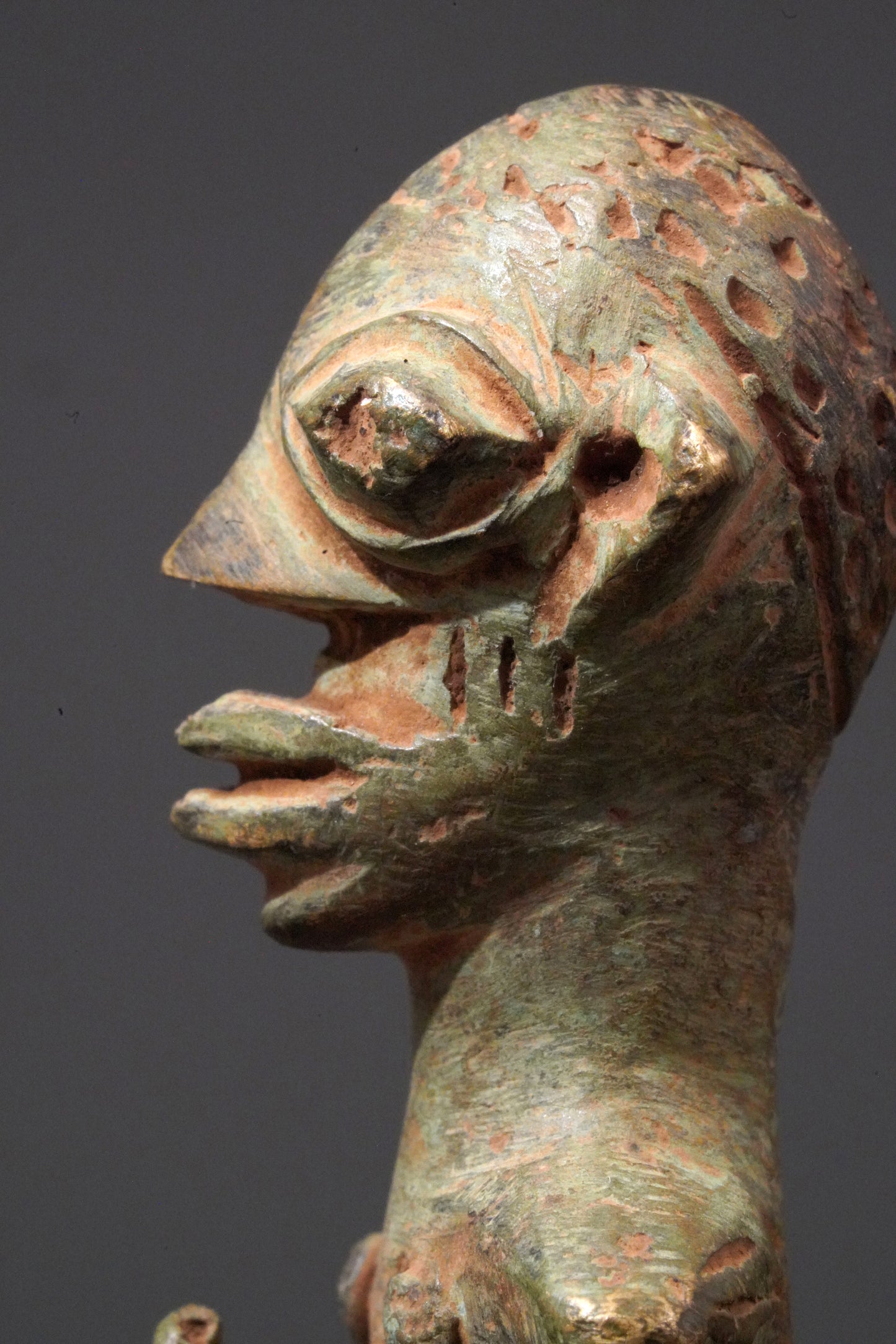 A male Yoruba metal sculpture