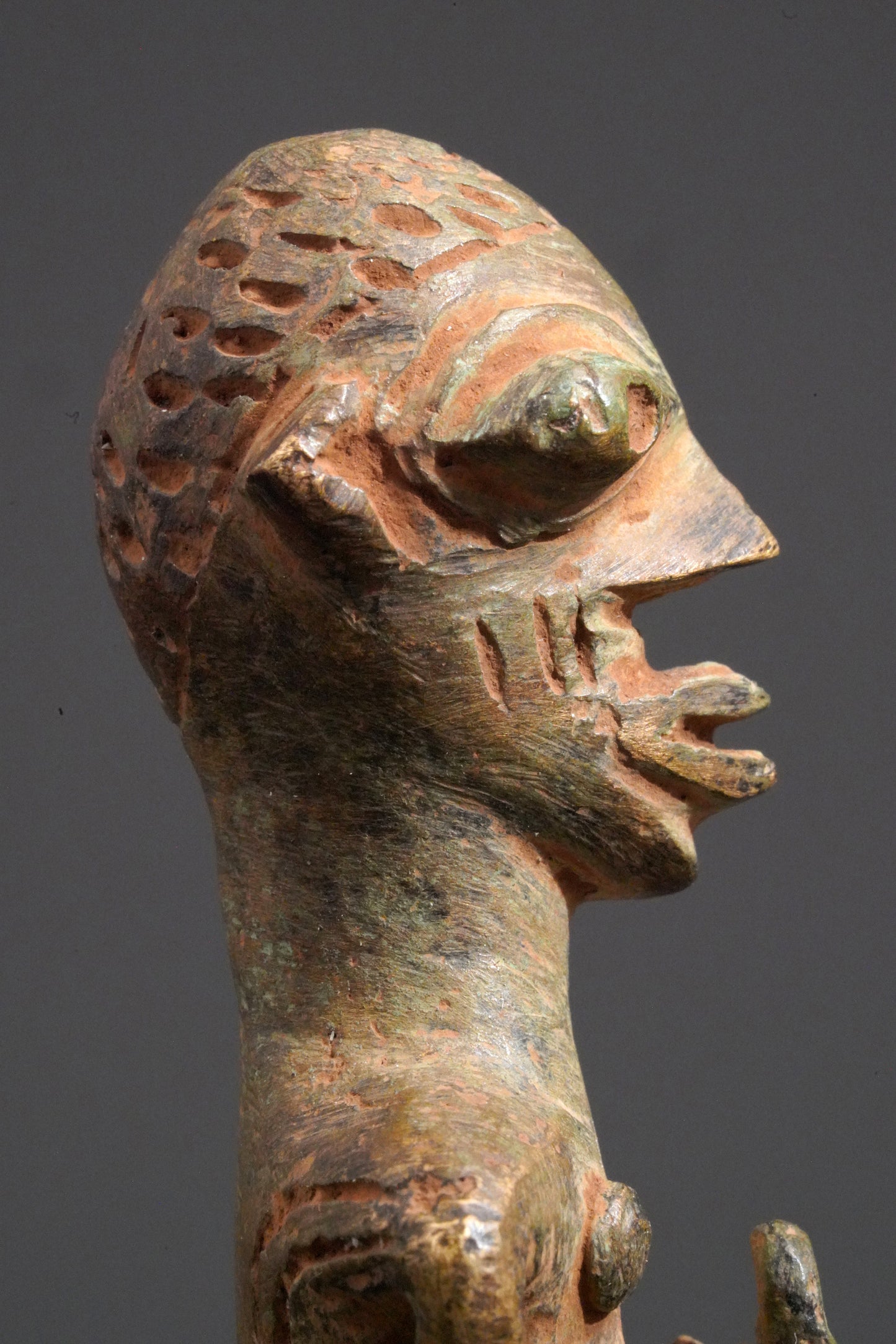 A male Yoruba metal sculpture