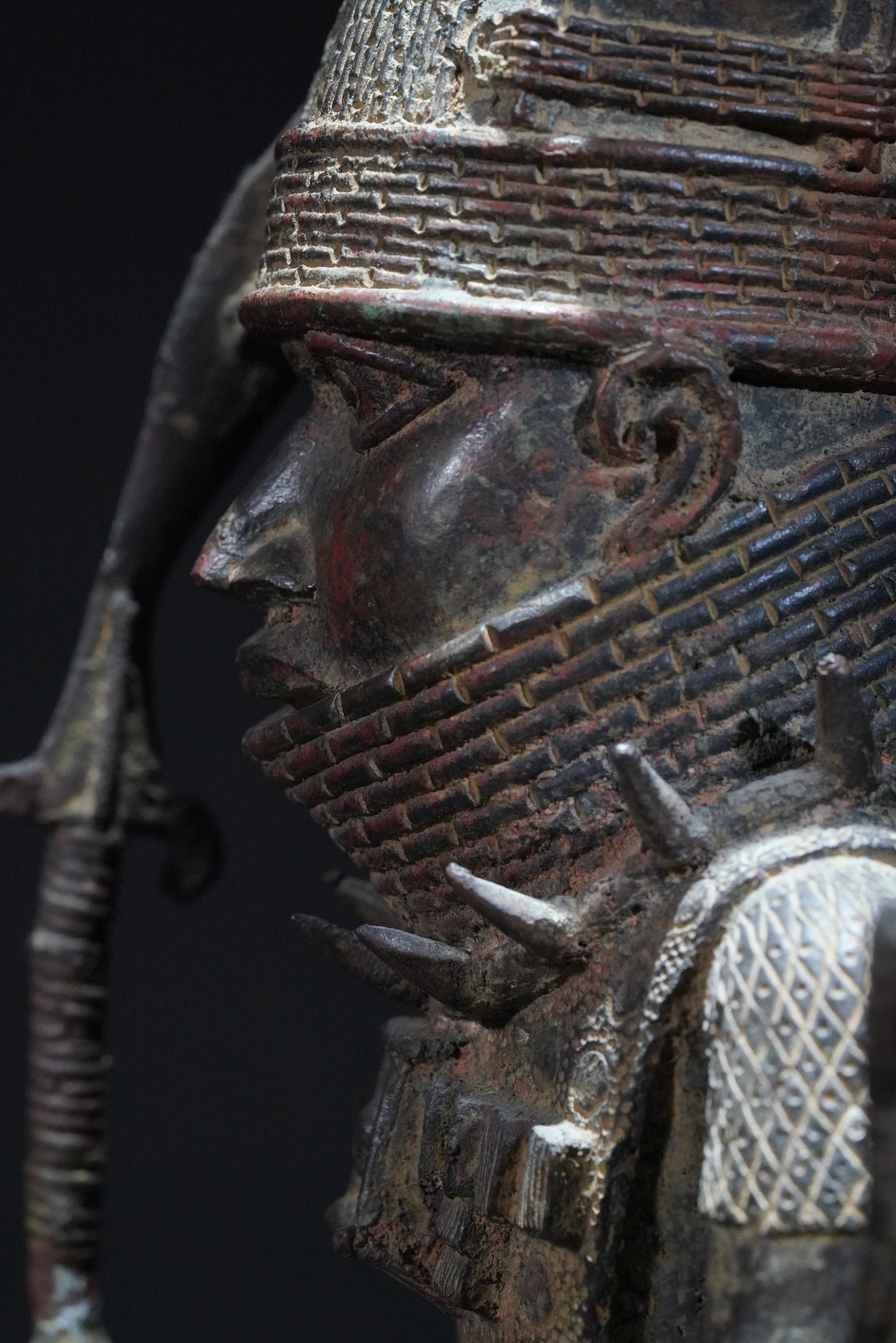 A Dignitary, brass, lost mould casting, Benin