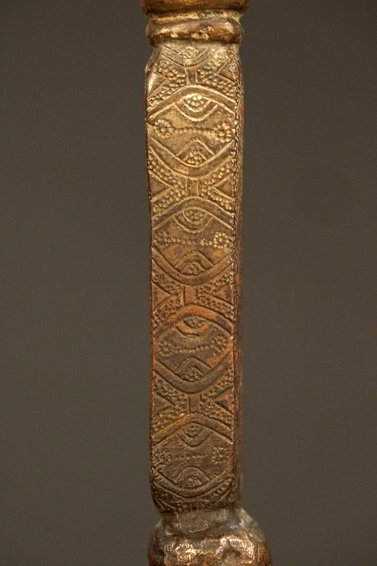 Benin bronze rattle stick